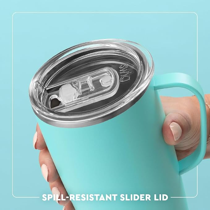 Swig Life 22oz Insulated Travel Mug with Handle & Lid, Sun Dance | Triple Insulated Stainless Steel - Handle & Lid Included - Keeps Coffee Hot or Cold - Cup Holder Friendly