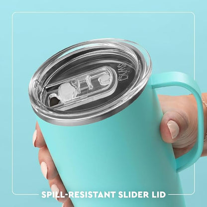 Swig Life 22oz Insulated Travel Mug with Handle & Lid, Bourbon Barrel | Triple Insulated Stainless Steel - Handle & Lid Included - Keeps Coffee Hot or Cold - Cup Holder Friendly