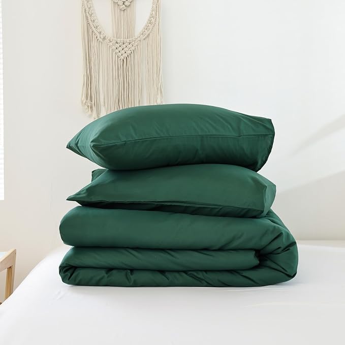 ROSGONIA Twin Comforter Set for College Girls Boys Dark Emerald Green, 1 Comforter 1 Pillowcase,Soft Dorm Bedding All Season Kids Comforter Sets