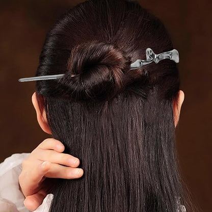 Lurrose Metal Hair Sticks for Women 2Pcs Chinese Hairpins Vintage Hair Jewelry Accessories for Buns and Styling 6.69In Durable Chopsticks with Geometric Design