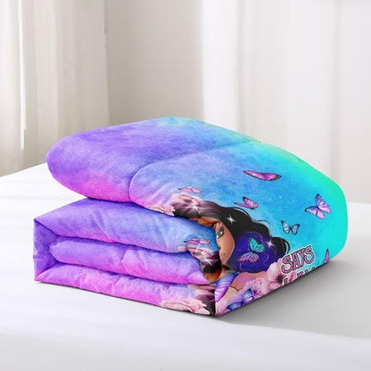 Black Girl Comforter Set Queen,Black Girl Magic Bedding Set,You are Beautifu Lady Bed Bedroom Set,African American Girl Inspirational Quotes Comforter Set