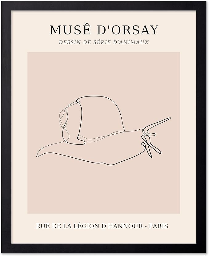 Poster Master Vintage Poster - Retro One Line Snail Drawing Print - Snail Line Art - Minimal Gift for Men, Women, Animal Lover - Abstract Wall Decor for Home, Office - 11x14 UNFRAMED Wall Art