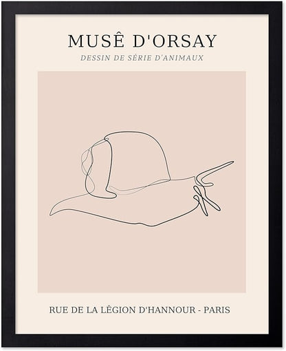 Poster Master Vintage Poster - Retro One Line Snail Drawing Print - Snail Line Art - Minimal Gift for Men, Women, Animal Lover - Abstract Wall Decor for Home, Office, 18x24 Unframed Wall Art