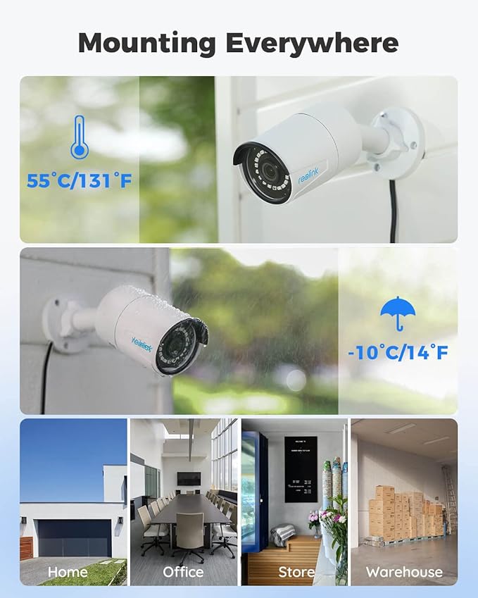 REOLINK 16CH 5MP Home Security Camera System, 8pcs Wired Outdoor PoE IP Cameras with Person/Vehicle/Pet Detection, 8MP 16CH NVR with 4TB HDD for 24-7 Recording, RLK16-410B8-5MP