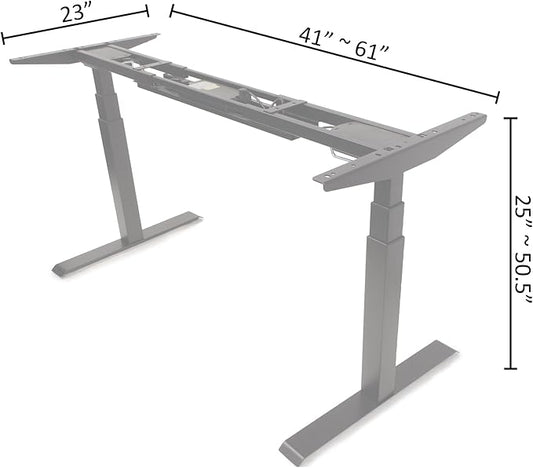 ApexDesk K Series Dual Motor Electric Adjustable Standing Computer Desk for Home and Office Width and Height Adjustable (Black Frame only)