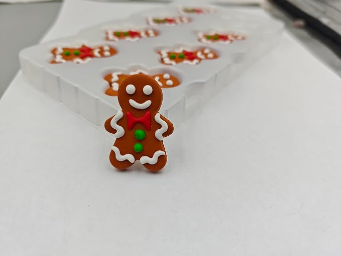 Edible Christmas Themed Gingerbread Man Sugar cake decorations, perfect Icing Cookies decro for Xmas Gingerbread House, Cupcakes, Cake, Macaron, Cookies, and Cakecicles Decorating