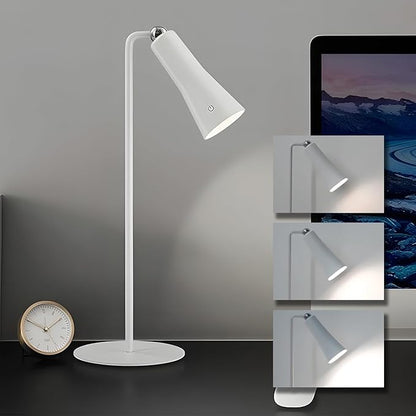 Wireless Rechargeable Desk Lamp LED Cordless Table Light Adjustable Direction Home Touch Table lamp 3 Brightness Eye-Caring Sensitive Control Bedside Light Removable Ambiance for Office Home Study