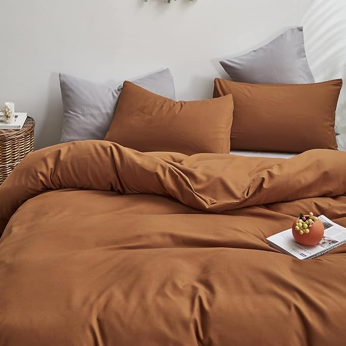 Comforter Set, Pumpkin Color, Bedding Set for Women Girls, Full 3 PCS, Breathable Soft Bedroom Collection