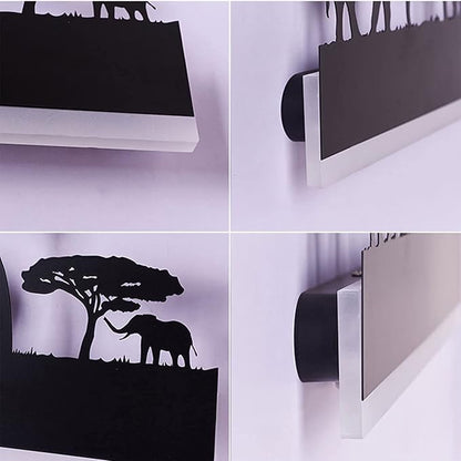 LED Wall Sconce Lamp Indoor Wall Mounted Light Up and Down Rustic Wall Light Animal Wall Lamp for Farmhouse Living Room Bedroom Cabinet Porch, 12W (Elephant)