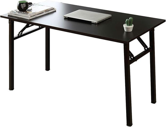 SDHYL 55in ches No Assembly Foldable Computer Desk for Home Office Workstation, Study and Writing, Black