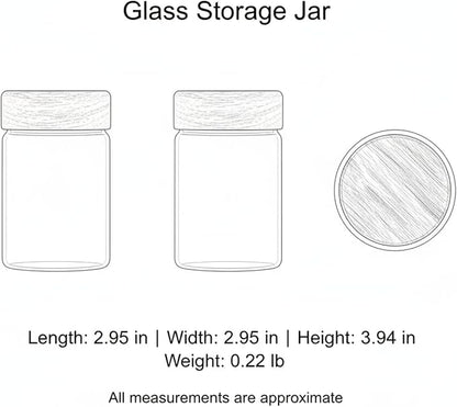 Clear Glass Storage Jar with Acacia Wood Lid - Kitchen Canister for Pantry Organization, Countertop Display, and Dry Food Storage