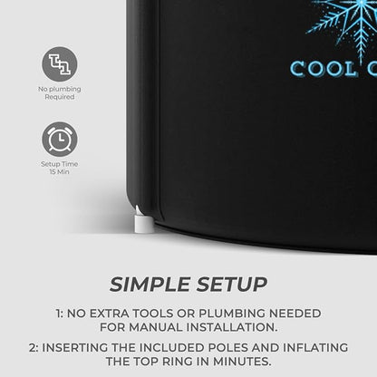 Portable XL Ice Bath Tub - 105 Gal Ice Plunge Tub for Athletes, Recovery & Hot/Cold Therapy - Easy Setup Cold Plunge with Lid & 5-Layer Insulation - Fast Drainage Inflatable Ice Bath