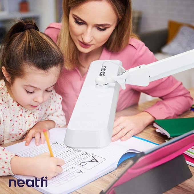Neatfi (New Model) XL 2,500 Lumens LED Task Lamp with Clamp, 3 Light Modes, 3000-6000K Correlated Color Temperature, 30W Super Bright Desk Lamp, Dimmable, 162 Pcs SMD LED (CCT, White)