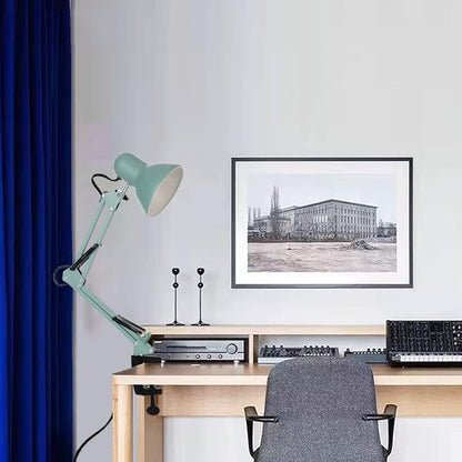 Led Desk Lamp with Clamp - Swing Arm Desk Lamp with 1 LED Cold Light Bulbs 6500K - Adjustable Table Lamp，Used for Office, Work, Study, Dormitory Reading and Eye Protection Desk Lamp (Green-01)