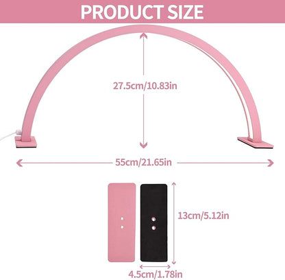 Half Moon Light Nail Desk Lamp, Arch Light for Nail Techs, 22'' Pro Table Lamp for Nails,Tattoo,Eyebrows,Lash Extensions, Skincare, Nail Tech Lamp | Manicure Led Light | Lash Tech Light