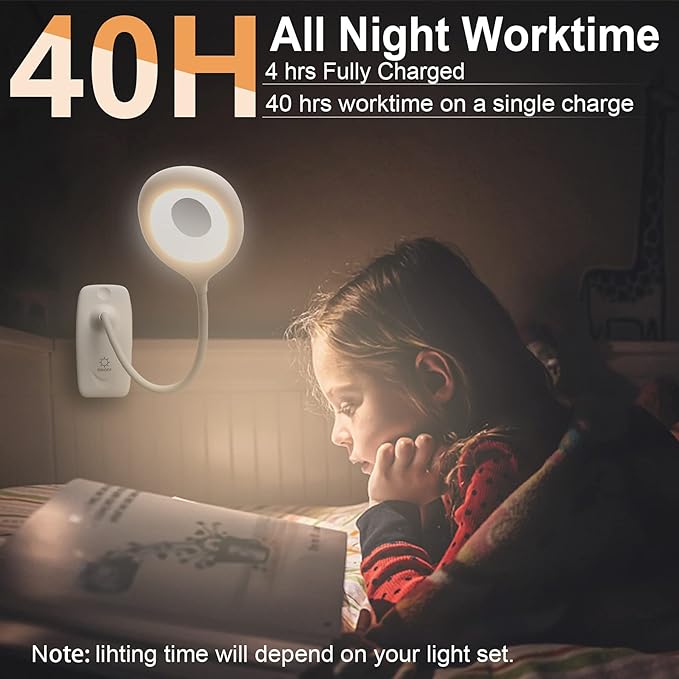 DEEPLITE LED Desk Lamp Clip on Lamp Battery Powered Clip on Light Book Light for Bed, Eye-Caring Flexible Arm Memory Touch 3 Color Modes & Stepless Brightness Portable Reading Light for Study Work.