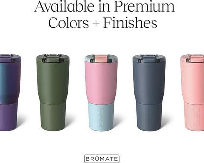BrüMate Nav 25oz 100% Leak Proof Insulated Travel Tumbler with Magnetic BevLock™ Lid - Double Wall Cup-Holder Friendly Stainless Steel Mug (Neon Pink)