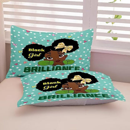 Black Girl Comforter Set Twin for Kids Teens Youth,Black Girl Magic Bedding Set,African American Girl Inspirational Quotes Comforter Set,Black Princess Bed Bedroom Set