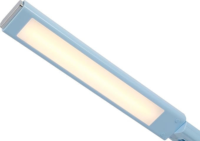 Folding Mini Desk Lamp - Dimmable Touch Control 8W LED Portable Light - Foldable 17.67" H Table Top Lamps for Office Home & Travel, Blue