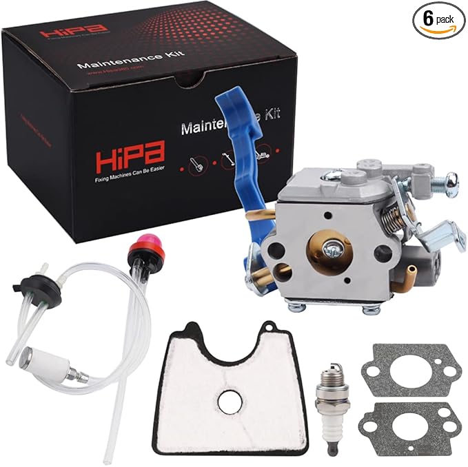 Hipa 125B Carburetor for Husq 125B 125BVX 125BX Jonsered B2126 BV2126 Leaf Blower Replace 545081811 590460102 C1Q-W37 Blower Carburetor Tune Up Kit Parts with 545112101 Filter
