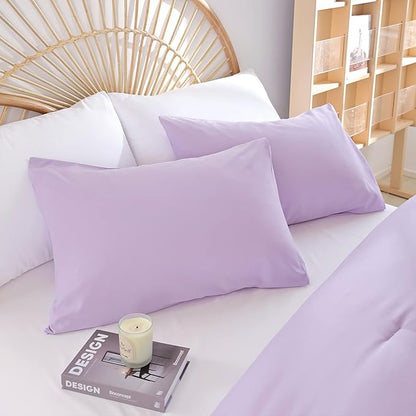 Lavender King Size Comforter Set 3 Piece Soft Microfiber Purple Comforters Set for Women and Girls Purple Lightweight Alternative Comforter for All Season (1 Comforter, 2 Pillowcases)
