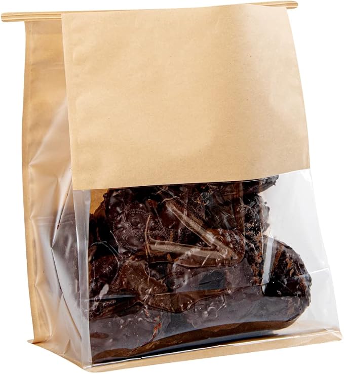 Restaurantware Kraft Paper Cotton Tin Tie Bag, 100 Pack