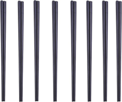 Stainless Steel Chopsticks,Reusable ,Dishwasher Safe , Easy to Use（8 PCS,black）