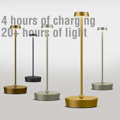 Rechargeable Table Lamp Cordless Battery Operated LED Light 5000mAh 3-level Brightness Portable Desk Lamps Waterproof Touch Control Indoor Outdoor Use for Patio Home Restaurant (Brown)