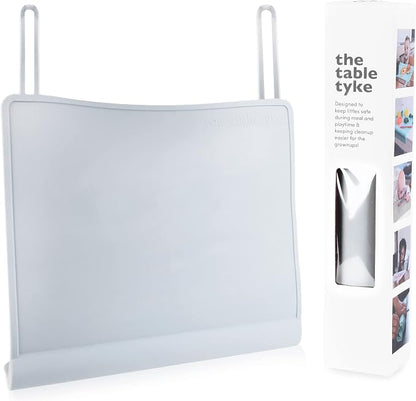 Table Tyke Placemat XL Silicone Baby Placemat with Teething Edge Bumper - Waterproof Toddler Table Mat for Eating, BPA Free, Dishwasher Safe (Sky Blue)