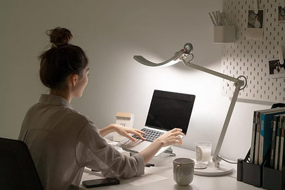 BenQ WiT e-Reading Desk Lamp | Eye-caring for Home Office, Reading, Study, Craft | Ultrawide, Bright, Dimmable with 13 Colour Modes | Adjustable Arm | Matte Silver