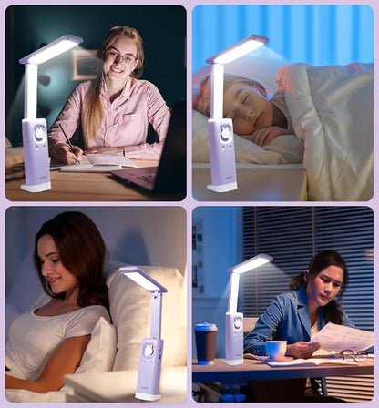 VAVOFO Battery Operated Lamp Rechargeable Lamp Foldable & Portable Light,15 light dimming modes Cordless Lamp,cute desk lamp,6000mAh Battery Lights,LED Battery Lights,Modern office desk lamp