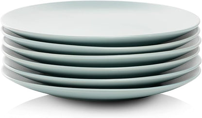10 Strawberry Street Wazee Matte 8.25" Coupe Salad Plate, Set of 6, Mineral Blue