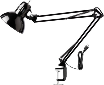 Globe Electric 12641 Architect 32" Swing-Arm Clamp-On Lamp, Black Architect, Finish, LED Bulb Included