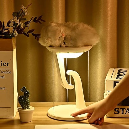 Night Light Wireless Charger Lamp,Ambient Light,LED Desk Lamp with Wireless Charger,Balance Magnetic Suspension Desk Light Creative Fun Bedside Lamp,Anti-Gravity Bedroom Table Lamp 3-Level Brightness
