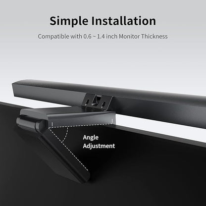 Monitor Light Bar, Computer Monitor Lamp for Eye Caring LED Stepless Dimming Screen Light Bar, Touch Control Desk Lamp for Desk/Office/Home/Game, Silver Gray