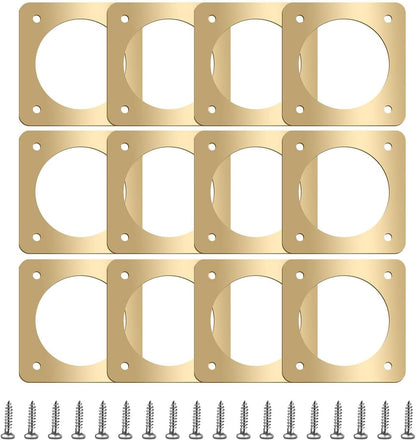 Hotop 12 Pcs 1 1/2 Inch Opening Bluebird Metal House Hole Guard Portal Bird House Protect Bird Room Guard Copper Portal with Opening for Eastern Bluebird Rooms Sparrow Houses(Gold)