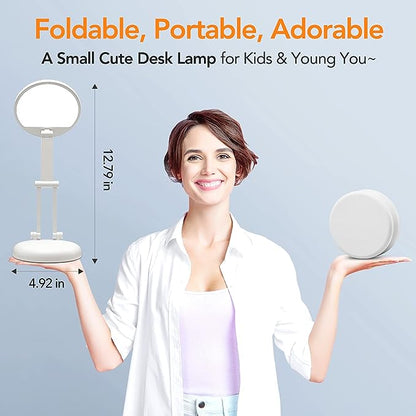 Battery Operated Lamp Rechargeable Lamp Foldable & Portable Light, 8 Brightness Dimmable Cordless Lamp Rechargeable Light Wireless Lamp Mini Lamp, Battery Lamp Battery Lights Nail Light for Desk, LED