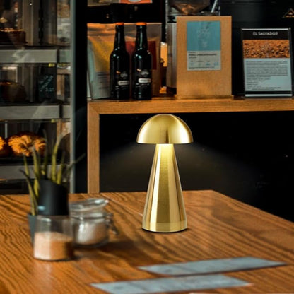 Cordless Metal Desk Lamp, Touch Sensor Control LED Table Lamp,3 Color Stepless Dimmable Battery Powered Lamp (Gold)