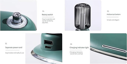 Bedside Desk Table Lamp LED with Wireless Charger Night Sleep Light Mode Dimmable Control Rotary Switch Rustic Simple Rotary Switch Metal Lamps cage QI Fast Charging Pad (White)