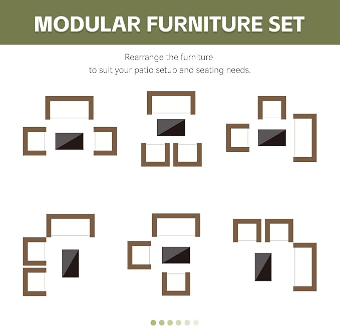 Patio Furniture Set 4 Pieces Conversation Sets Outdoor Wicker Rattan Chairs Garden Backyard Balcony Porch Poolside Loveseat with Soft Cushion and Tempered Glass Table(Brown/Beige)