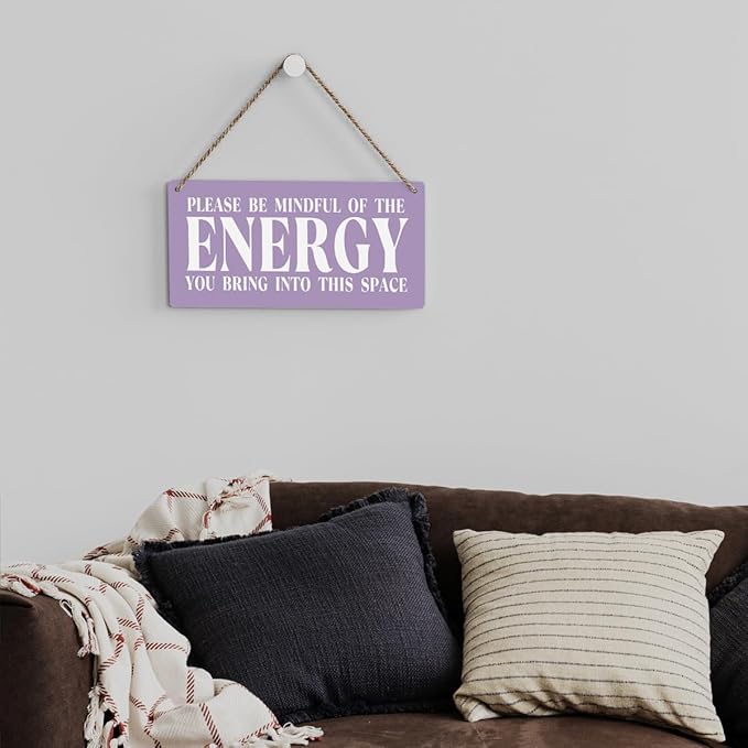 Purple Decor Spiritual Meditation Room Decor Inspirational Spa Decoration Positive Affirmations Wall Wood Plaque Sign Hanging Door Sign Home Office Yoga Room Decoration