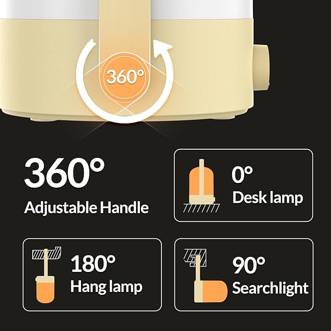 Table Lamp Rechargeable LED Desk Lamp Stepless Dimmer Bedside Table Lamp for Bedroom and Office, Portable Table Lamp for Outdoor & Camping, 360° Eye-Care Lighting & Portable Handle Long-Lasting