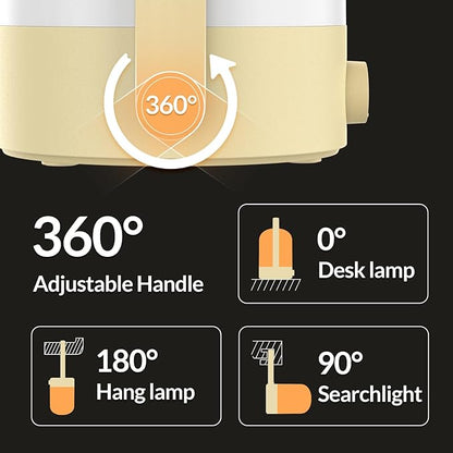Table Lamp Rechargeable LED Desk Lamp Stepless Dimmer Bedside Table Lamp for Bedroom and Office, Portable Table Lamp for Outdoor & Camping, 360° Eye-Care Lighting & Portable Handle Long-Lasting