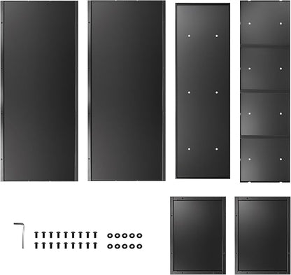 Metal Planter Box 46” x 16” x 16”, Tall Planter Box with Removable Insert Shelf, Black Steel Planter Heavy Duty for Porch, Garden, Patio, Yard