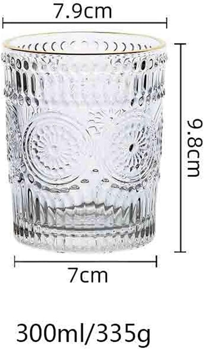 drinking glassware Drinking Glasses Sunflower Embossed Glass Cup(Small)