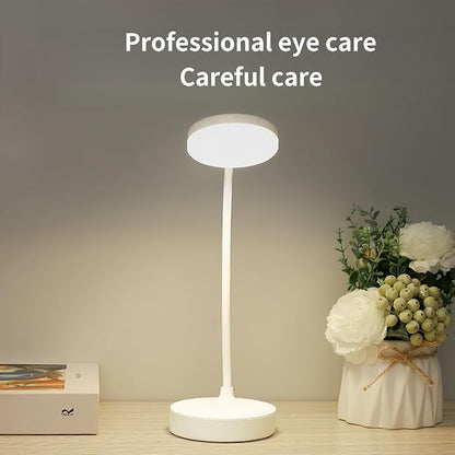 Small desk lamp USB rechargeable desk lamp with 3 color modes, dimmable learning lamp for learning, reading and writing, art and handicrafts, nail art, flexible gooseneck desk lamp