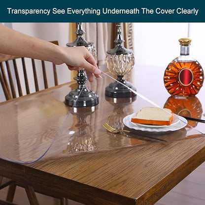 Multi Size Small PVC Glass Desk Laptop Cover Protector Mat Plastic Table Carpet Cloths Easy Clean Gaming Desk Topper Makeup Table Furniture Surface Protector 14x32 in Wipeable Waterproof Scrach Proof