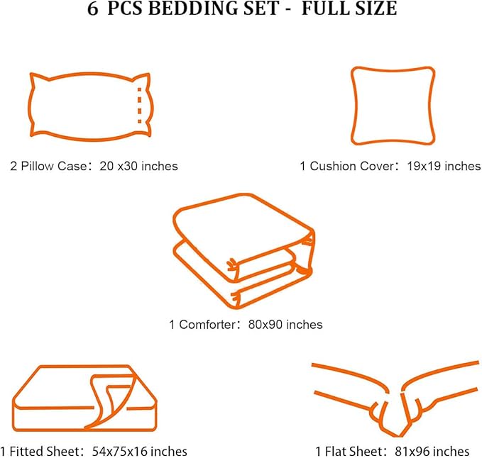 6 Pieces Bed in a Bag for Boys Bedding Sets Full Size,Gamer Comforter Sets for Boys Kids, Gaming Comforter Set for Boys Room Decor with Flat Sheet,Fitted Sheet,Pillowcase,Cushion Cover