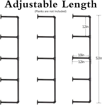 Pynsseu Industrial Wall Mounted Iron Pipe Shelf, Rustic DIY Open Bookshelf, Farmshouse Pipe Shelves for Kitchen Bathroom, 3 Pack