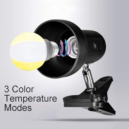 LED Clamp Work Lamp, 5W 360° Rotatable Head, Ultra Bright Work Bench Light, Desk Lamp with Clip,3 Color Temperature Modes, 4.9ft Plug & Play Cord (White)…